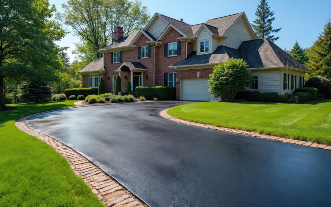 Residential gravel-to-asphalt driveway paving